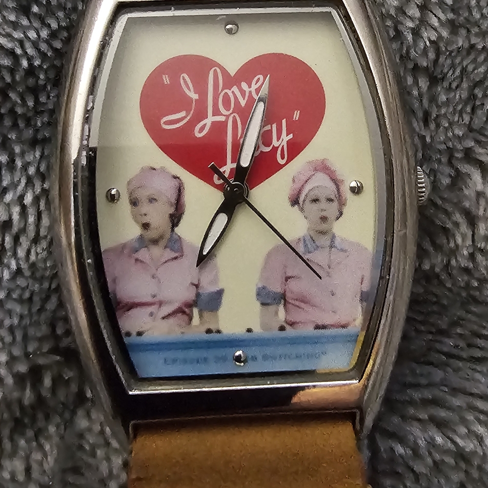 I Love Lucy Heart Watch with Brown Strap